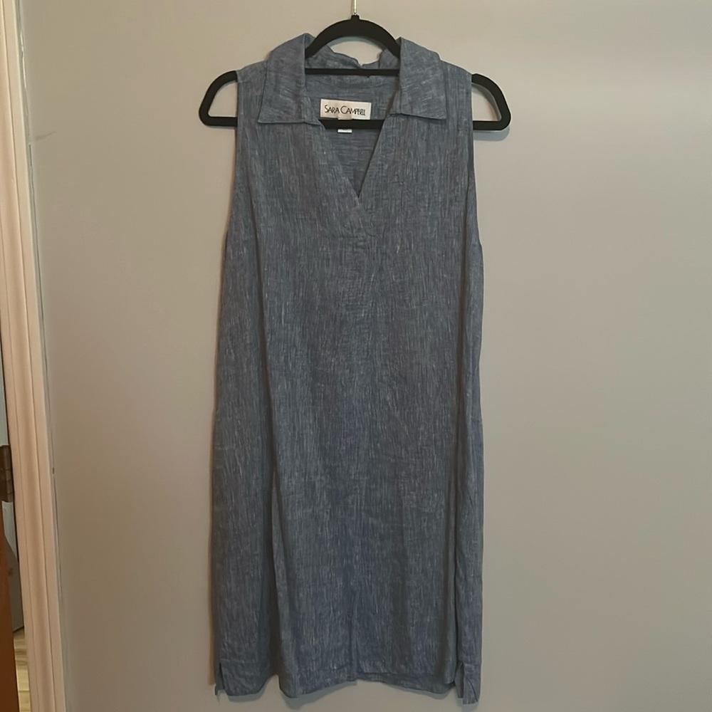 Sara Campbell Blue Sleeveless Dress